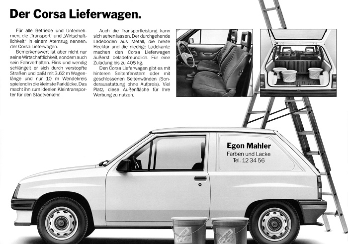  Corsa A Lieferwagen Der Corsa Lieferwagen. 04/1986