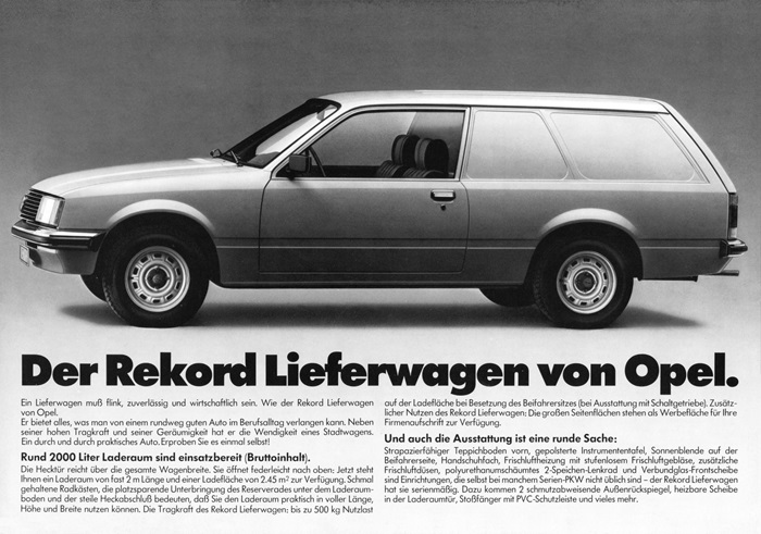  Rekord E Lieferwagen Rekord Lieferwagen 08/1978