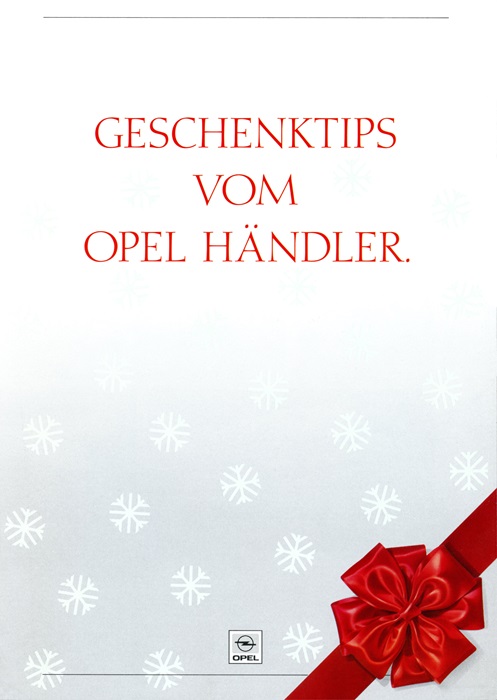  modellübergreifend Geschenktips vom Opel Händler. 11/1987