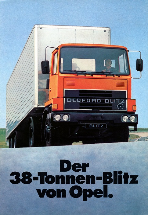 Broschüre Bedford Blitz TM Der 38-Tonnen-Blitz von Opel. 09/1975
