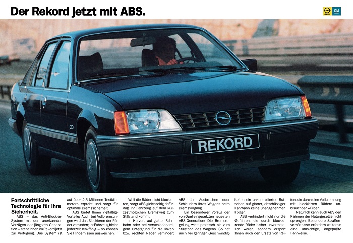  Rekord E Der Rekord jetzt mit ABS. 01/1985