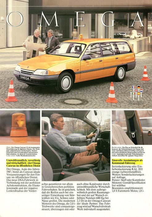 Broschüre Omega A Omega Kommunalfahrzeug 07/1987
