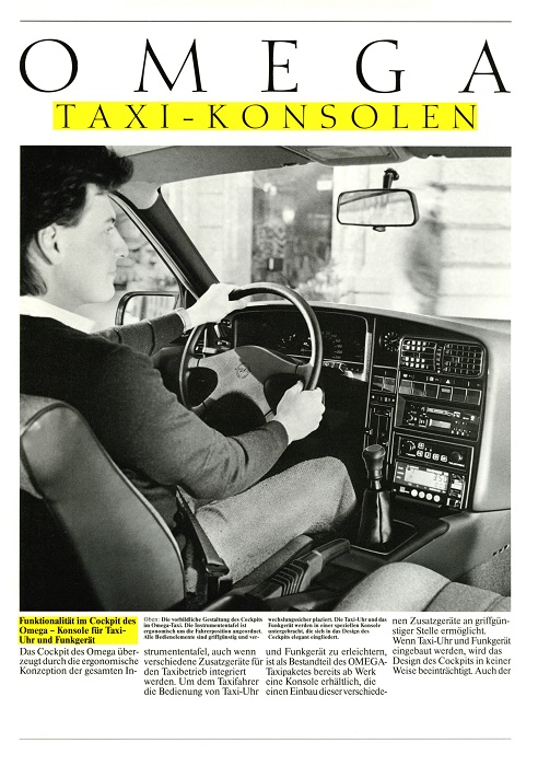 Broschüre Omega A Omega Taxi-Konsolen 08/1987